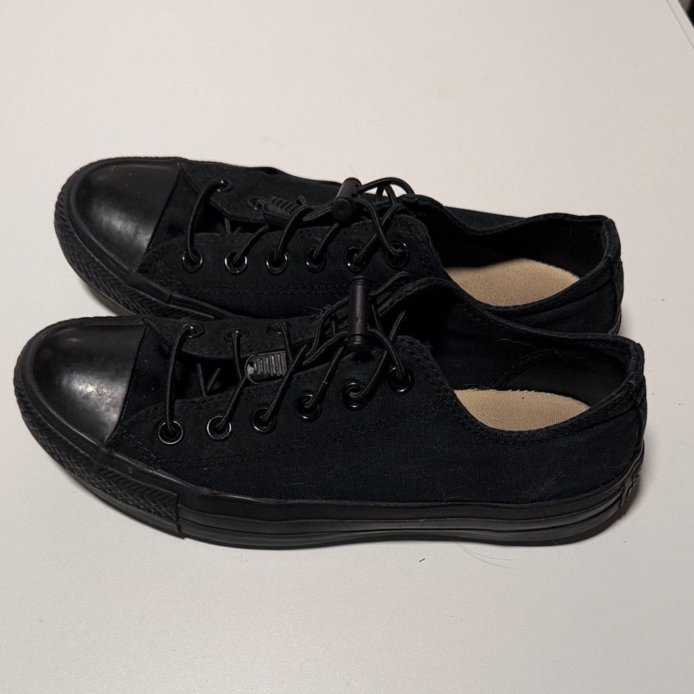 Converse Solid Black Canvas Sneakers - image 2